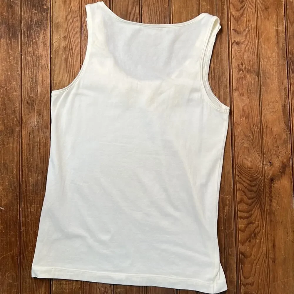 Kate spade sleeveless top floral neck cream crew neck tank top gorgeous size m